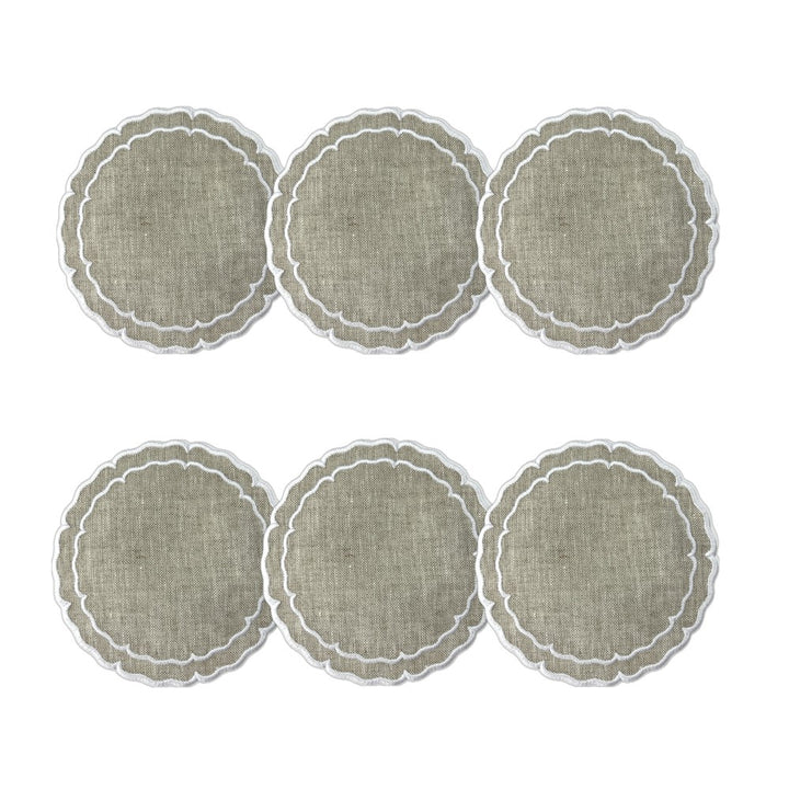 Linho Scalloped Round Coaster | Set of 6