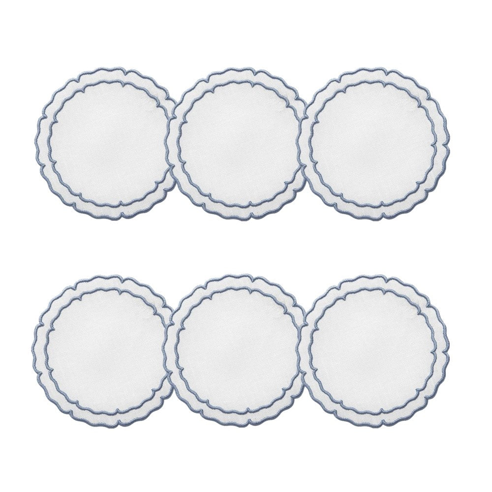 Linho Scalloped Round Coaster | Set of 6