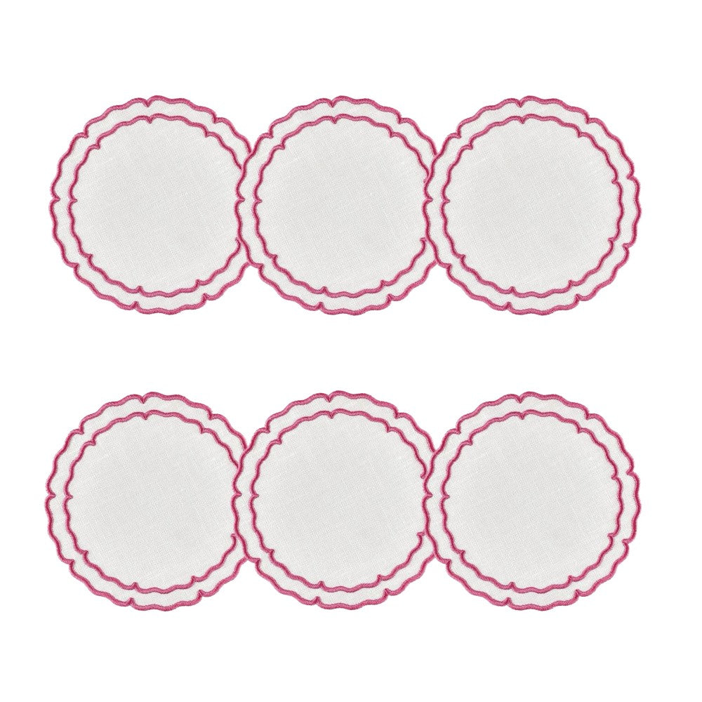 Linho Scalloped Round Coaster | Set of 6