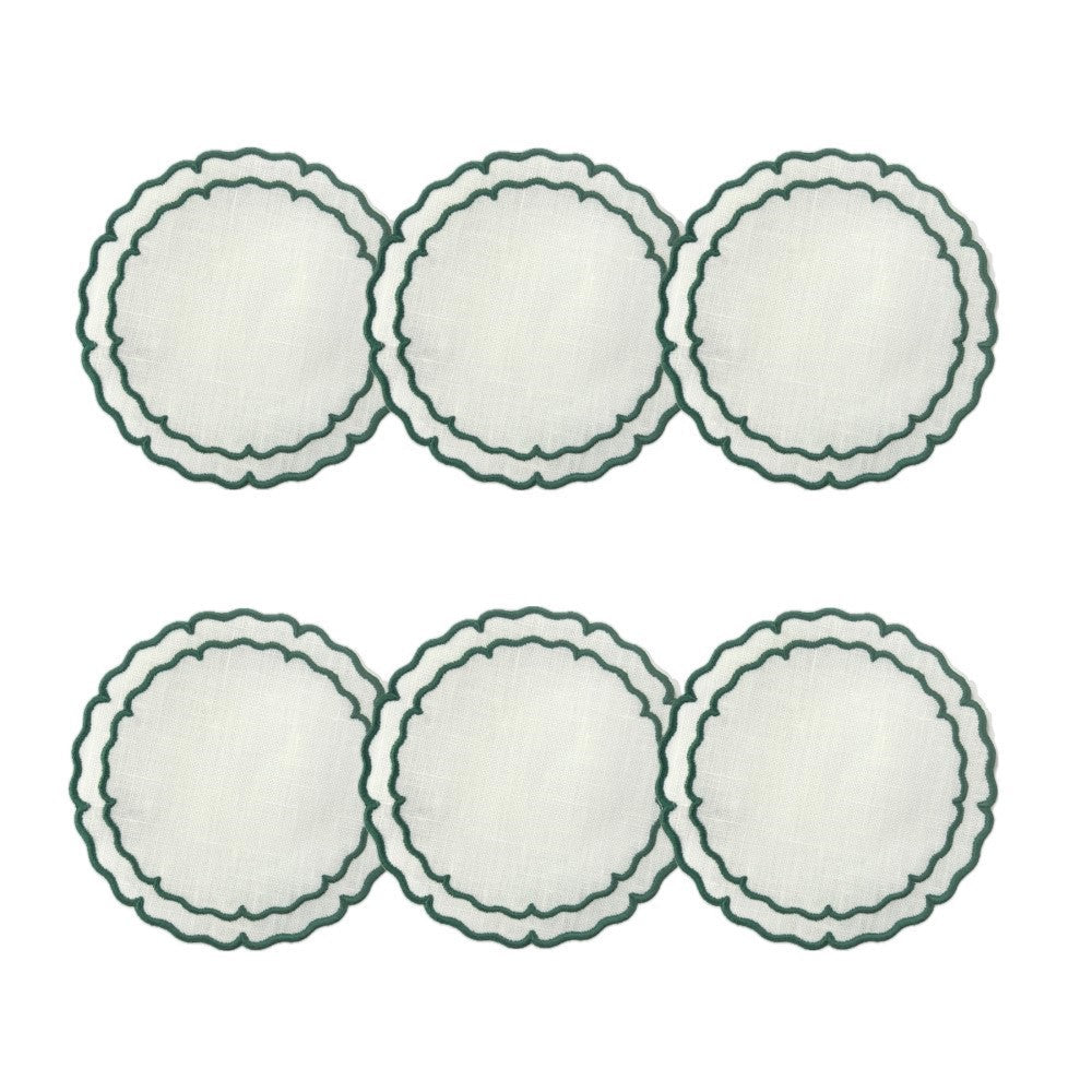 Linho Scalloped Round Coaster | Set of 6