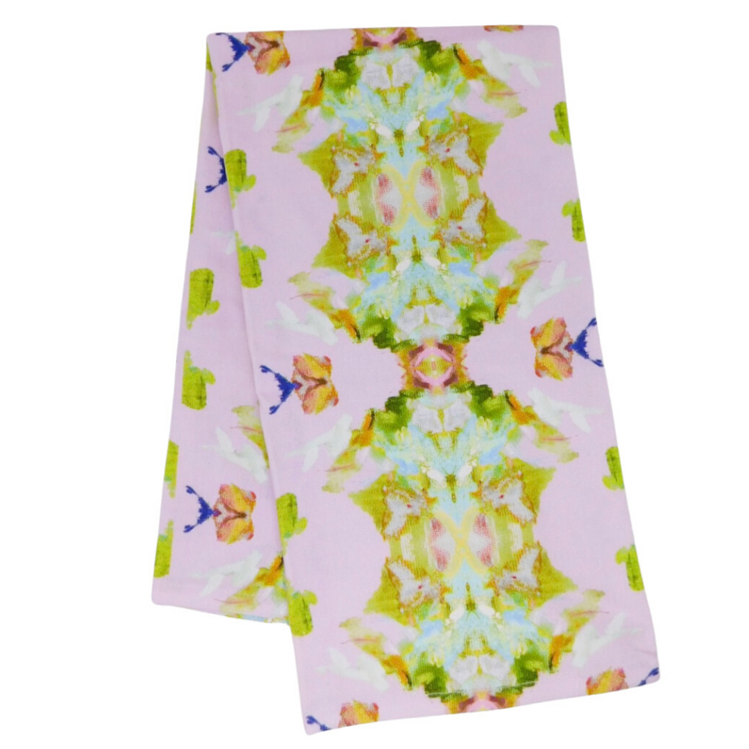 Stained Glass Lavender Tea Towel