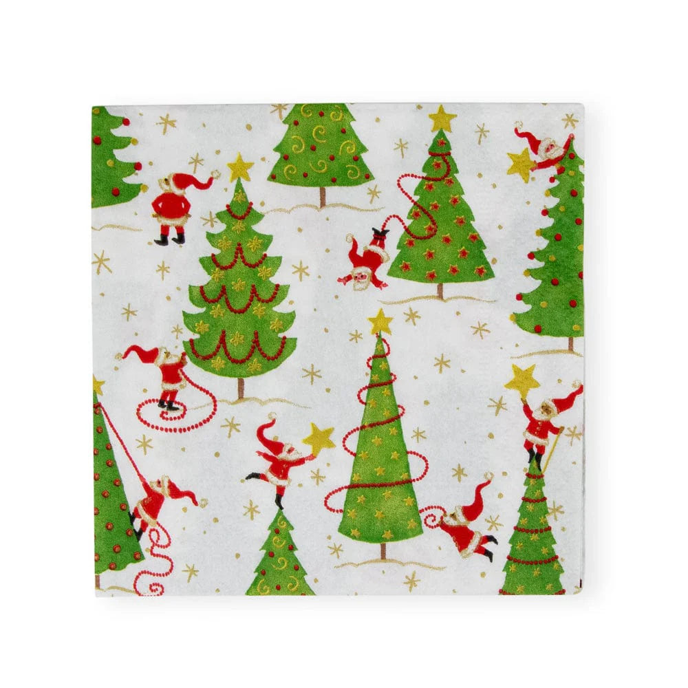 Twirling Santas Cocktail Napkins