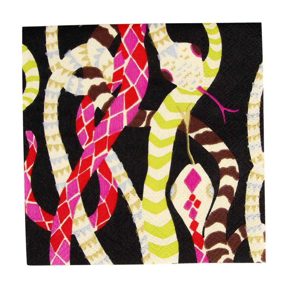 Serpentine Black Cocktail Napkins