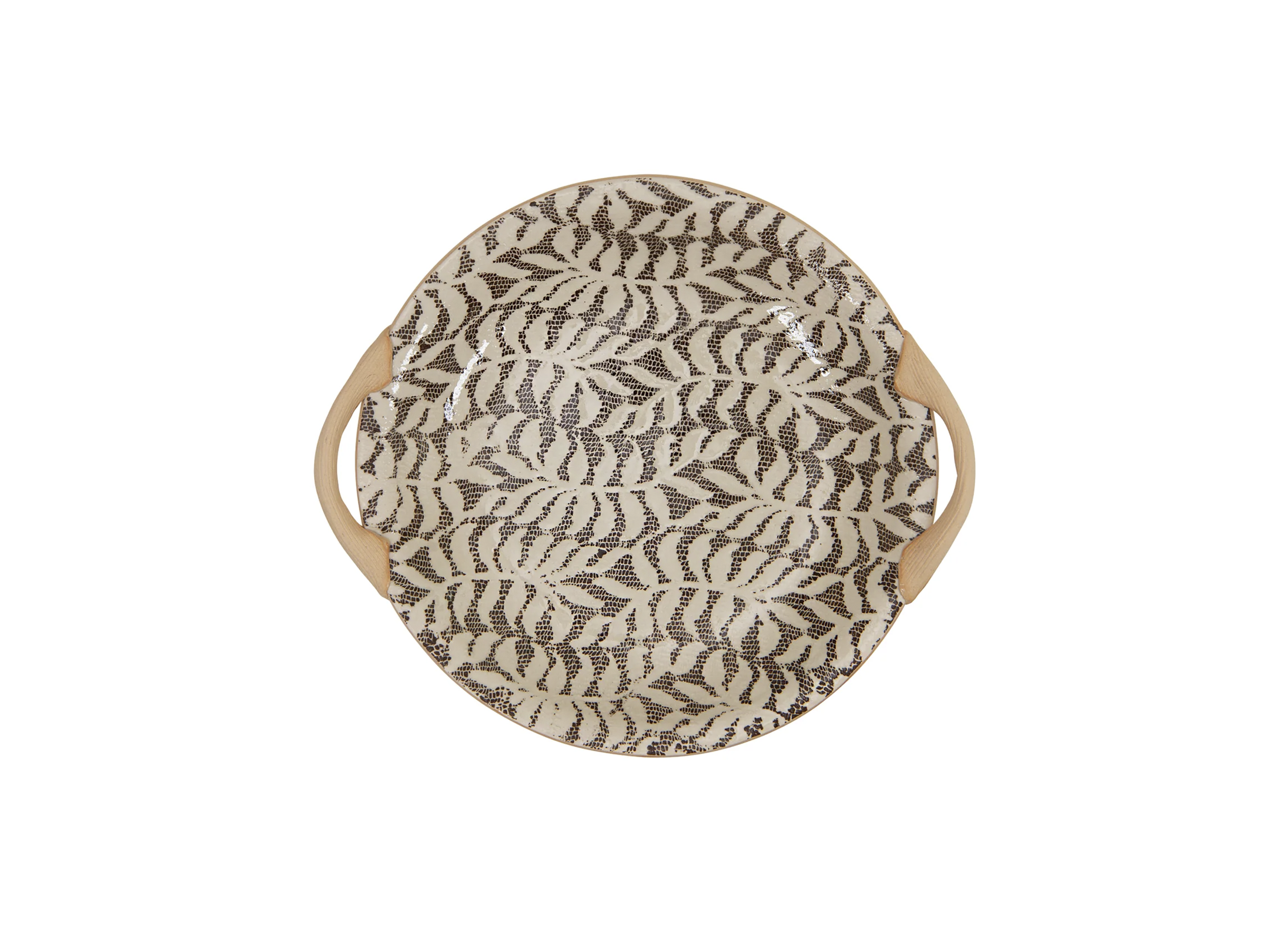 Chestnut 13" Round Tray with Handles