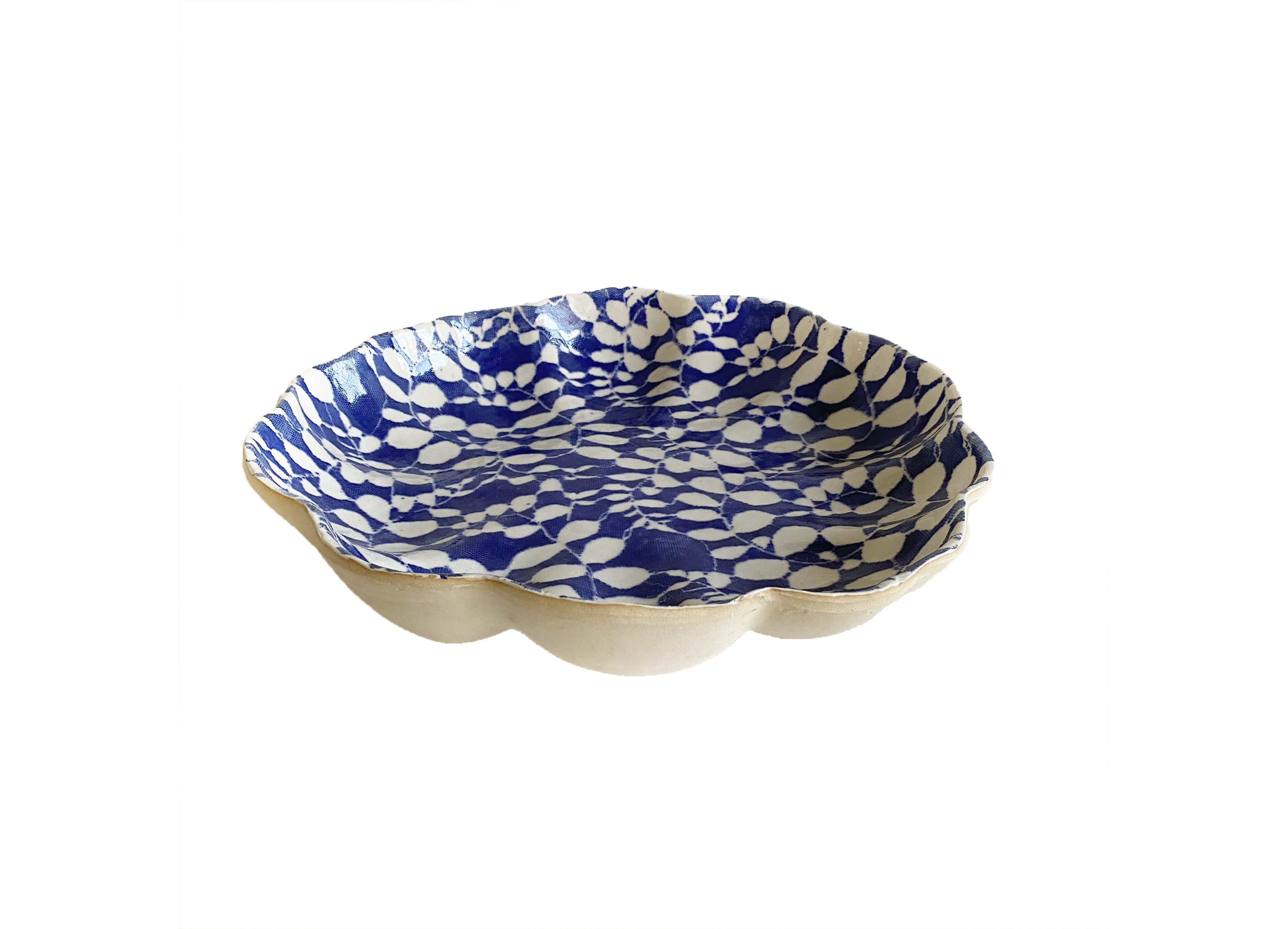 Cobalt Large Scallop Bowl