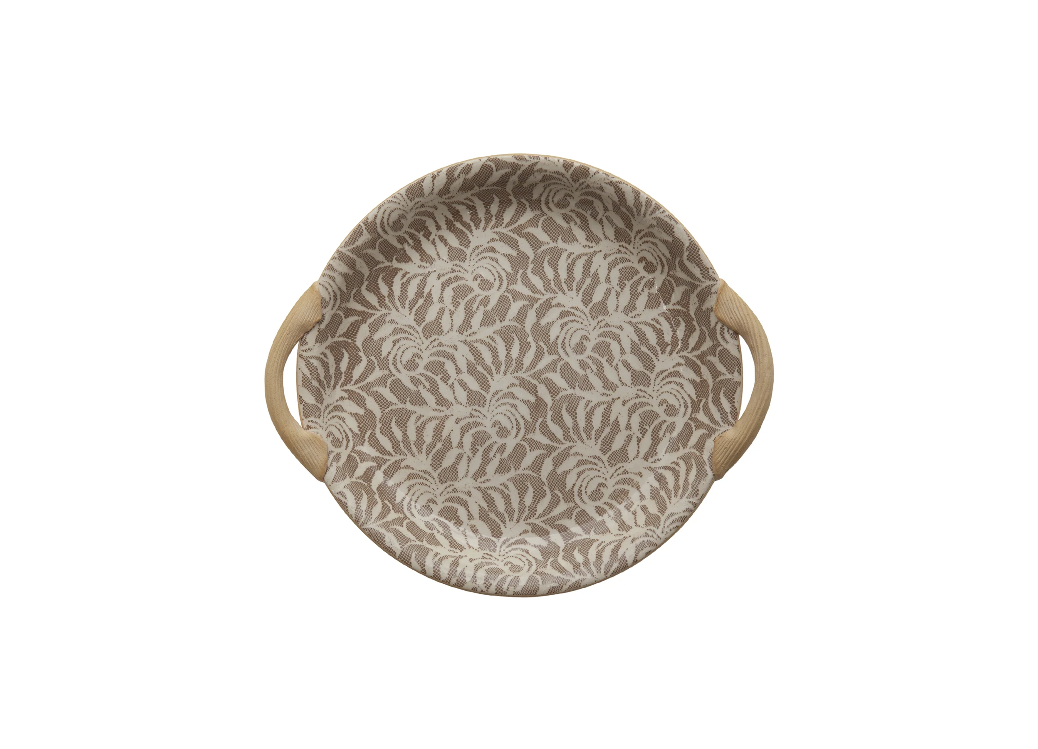 Mocha 13" Round Tray with Handles