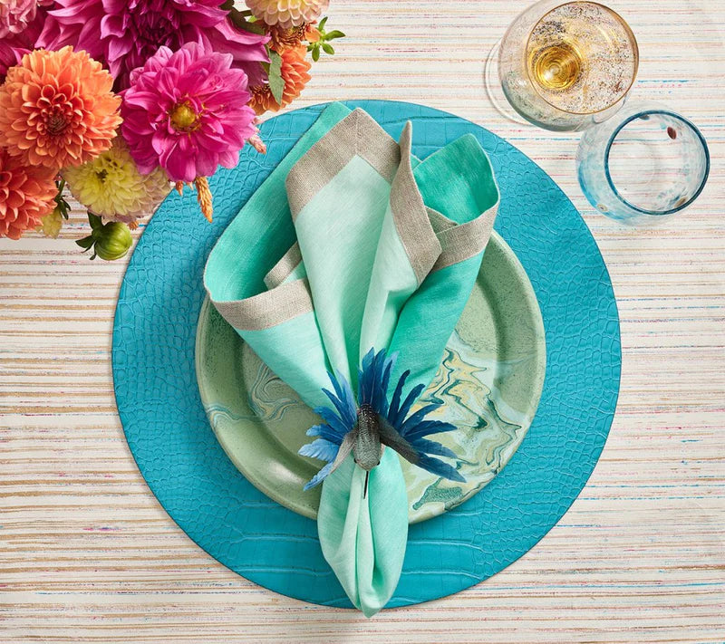 Hummingbird Napkin Ring Blue/Green - Set of 4