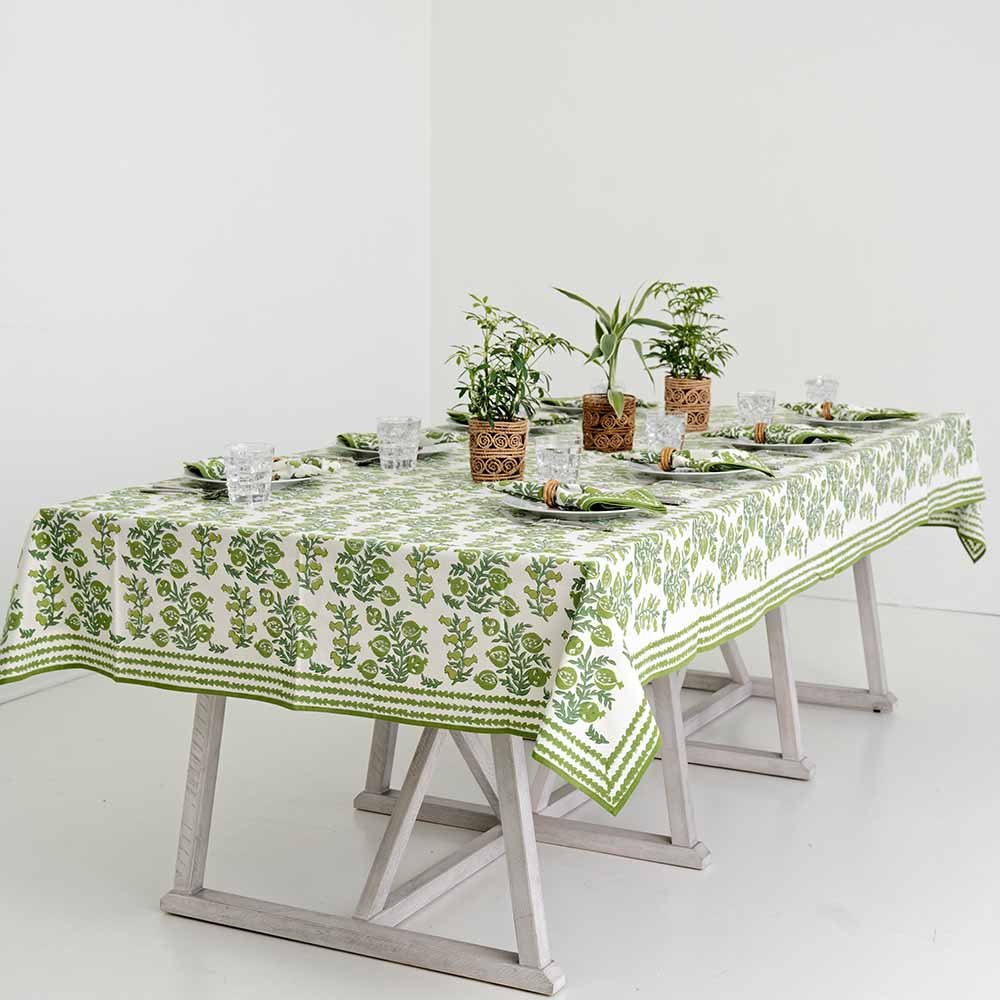 Pom Bells Green Tablecloth