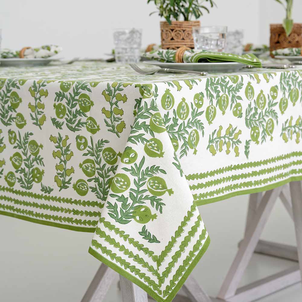 Pom Bells Green Tablecloth 60x120