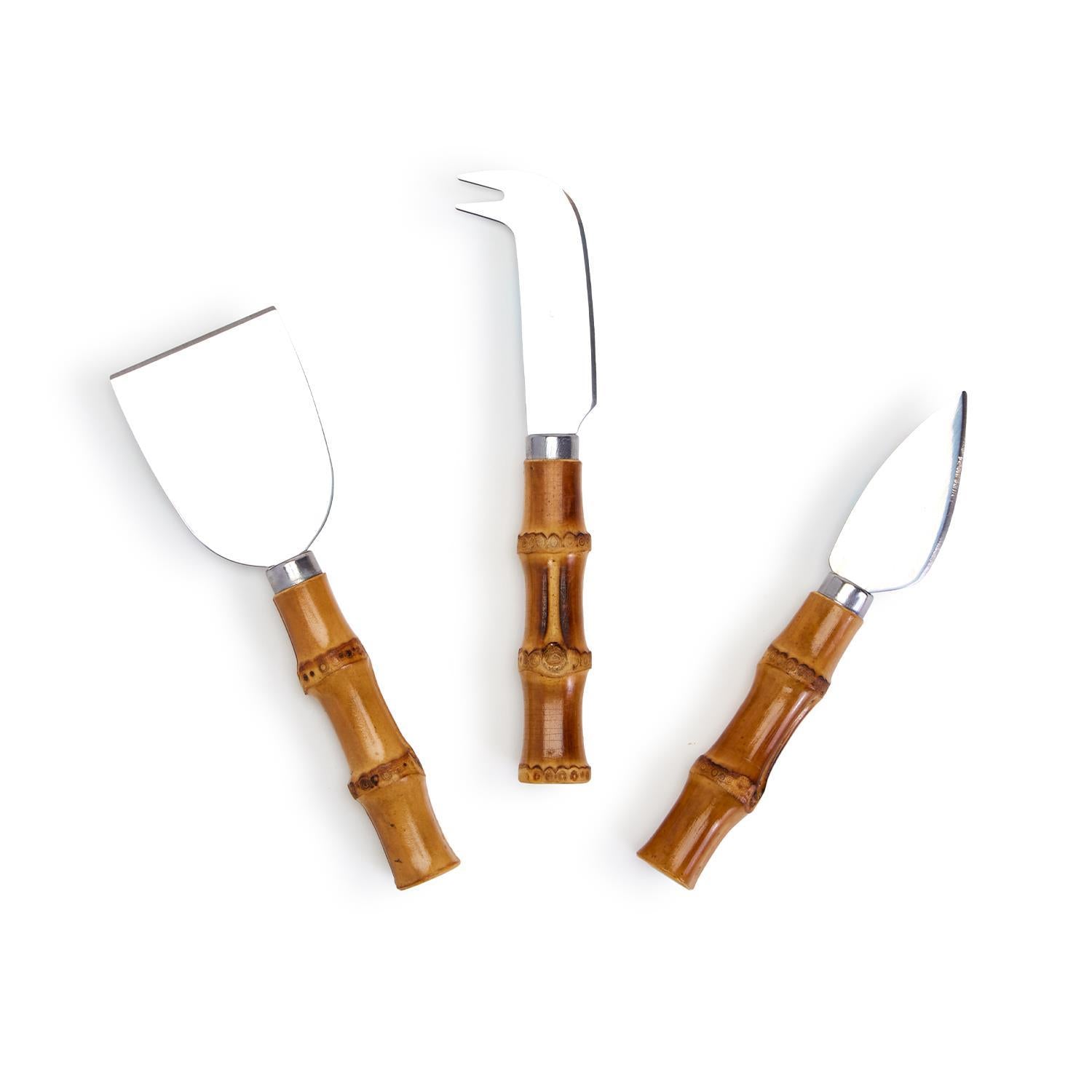 Natural Bamboo Handle Cheese Knife Set