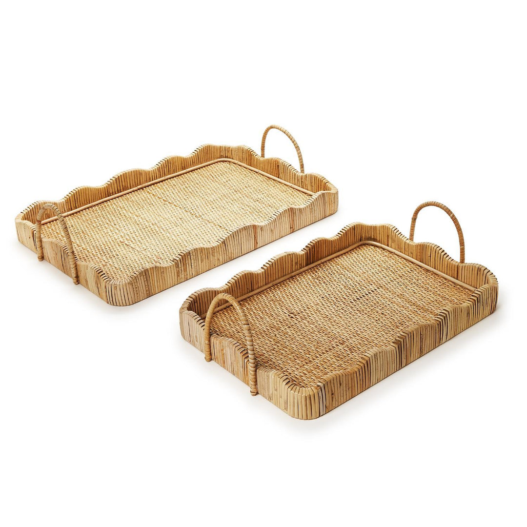 Rattan Scalloped Edge Tray