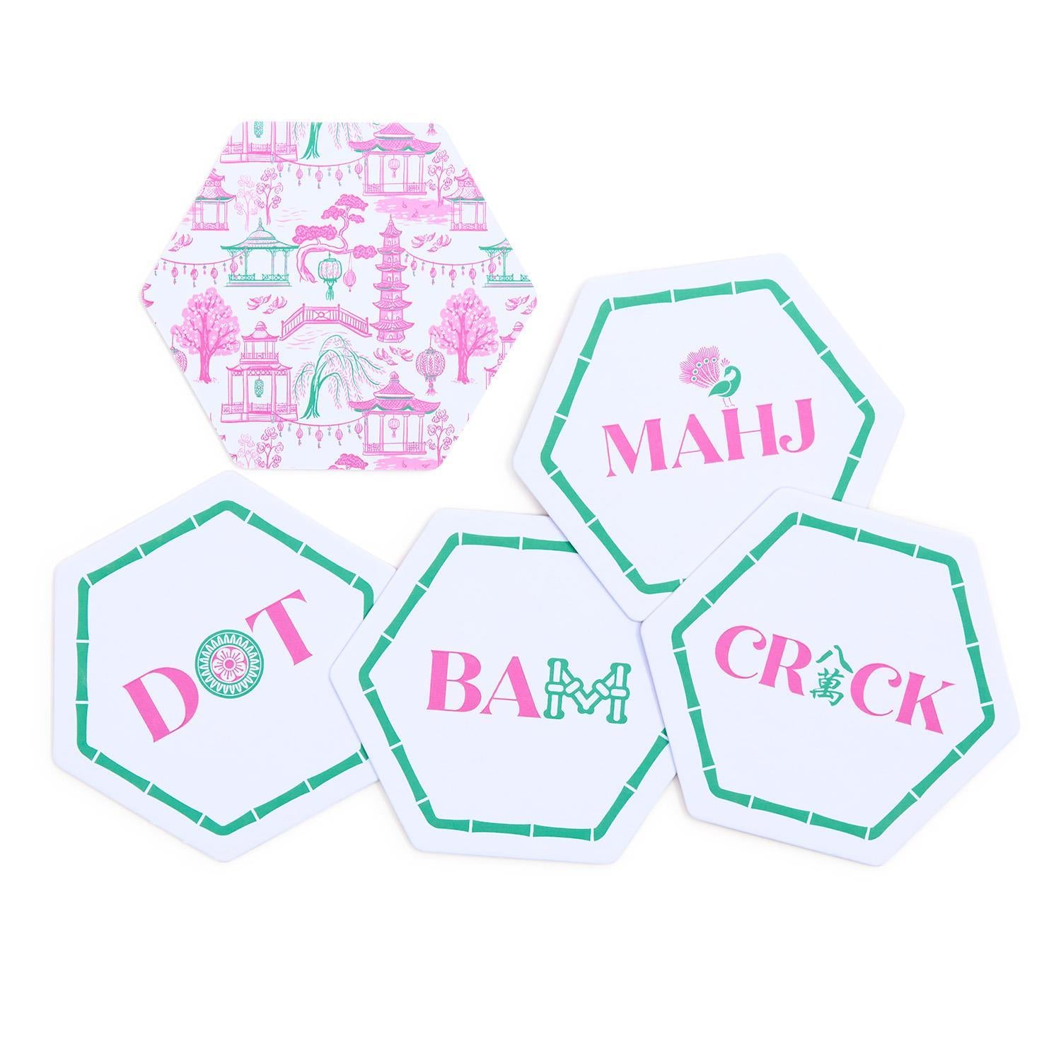 Lets Mahj Set of 24 Heavyweight Paper Coasters