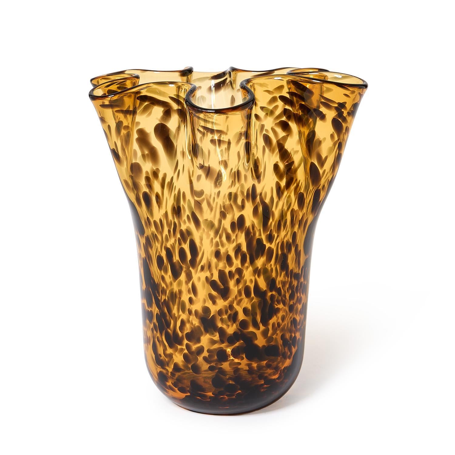 Tortoise Flare Hand-Blown Vase