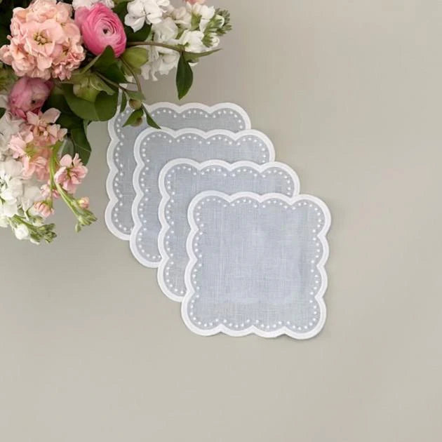 Scalloped Cocktail Napkin - Set of 4
