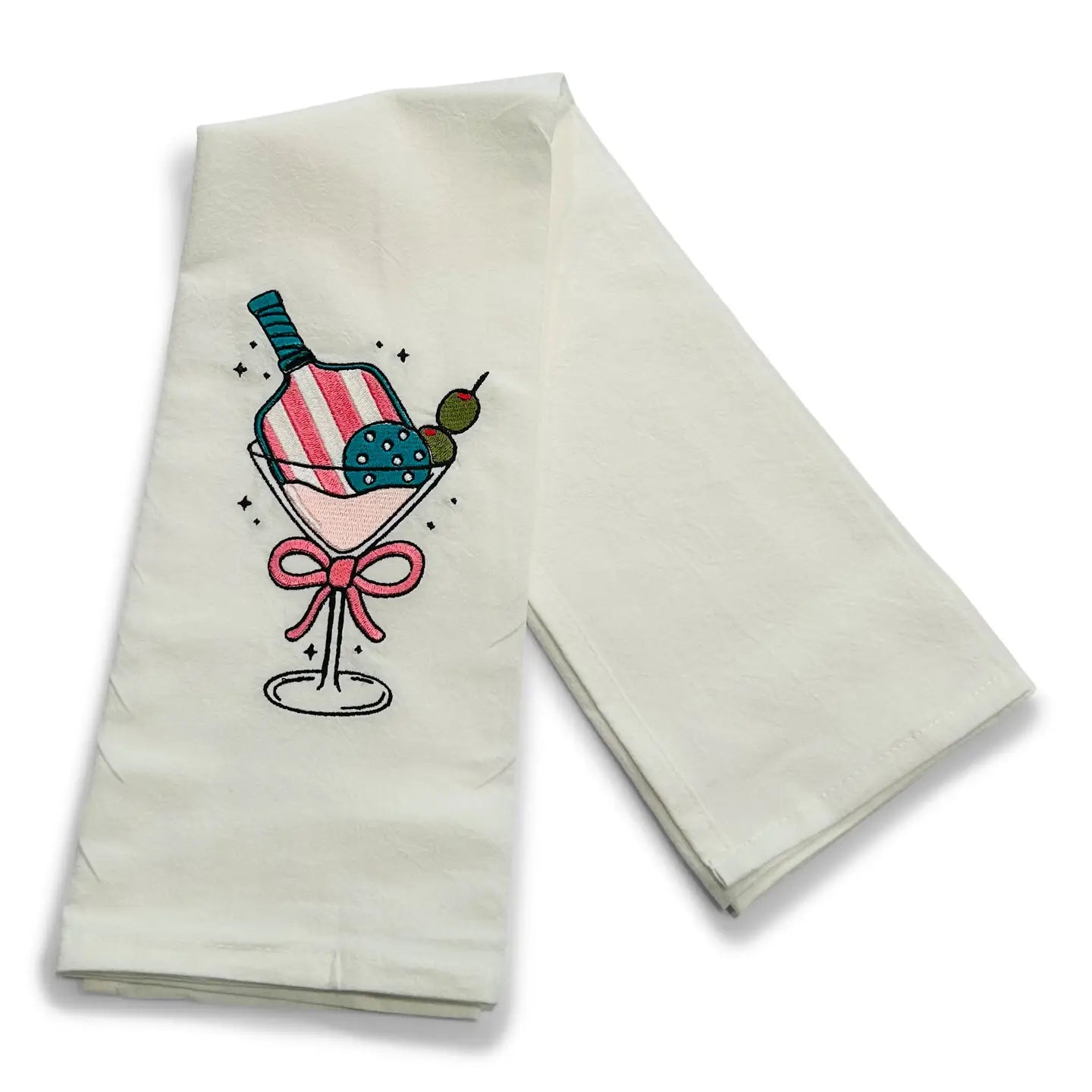 Tea Towel — Pickleball Martini - Pinks