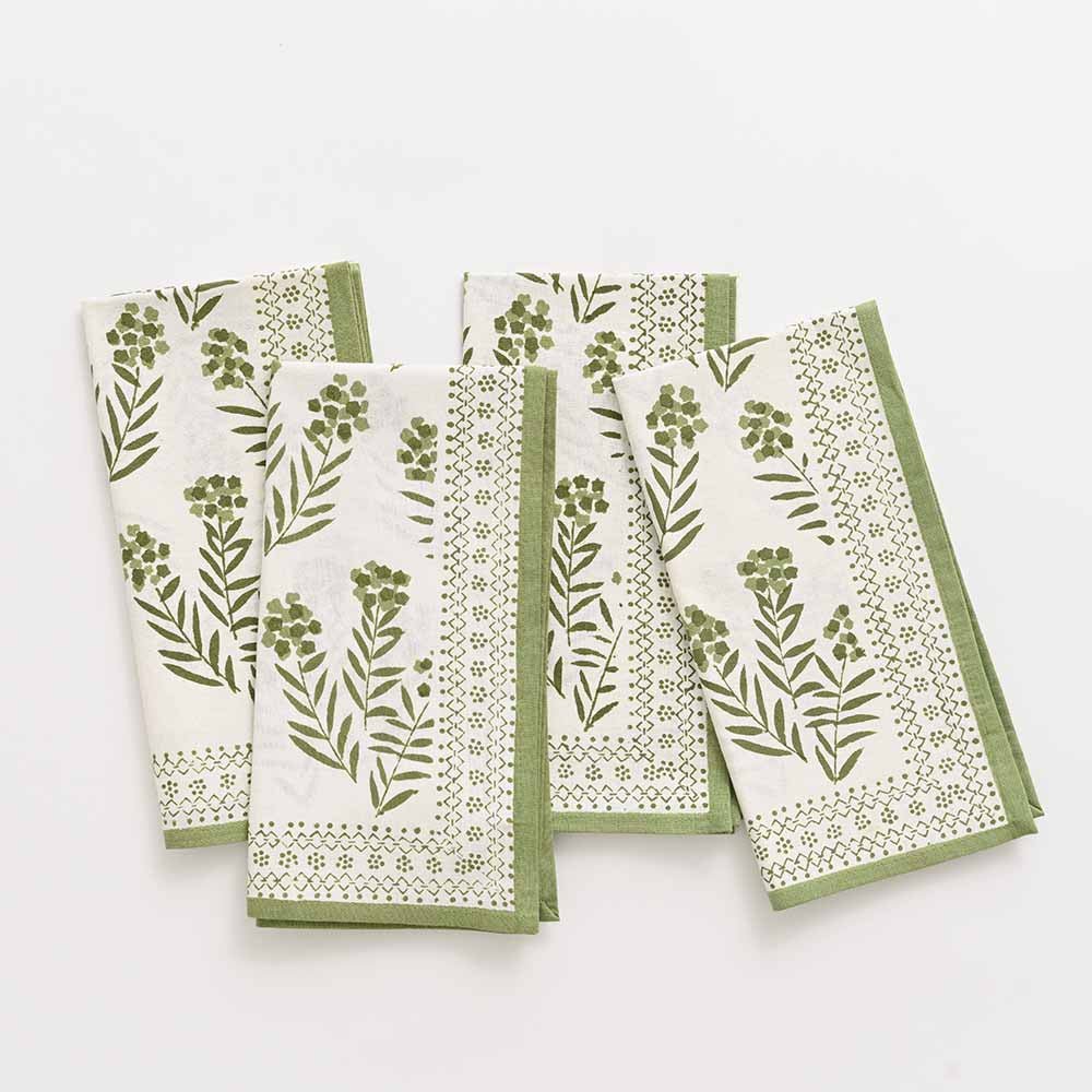 Phlox Green Napkin - Set of 4