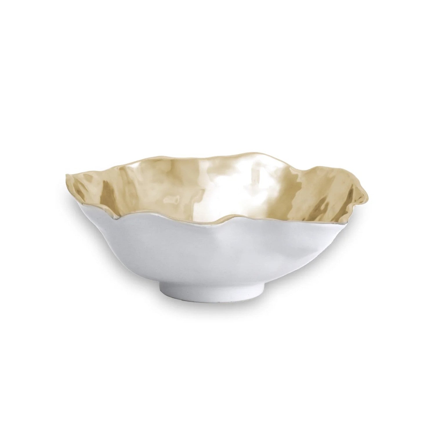 Thanni Maia Large Bowl - White and Gold