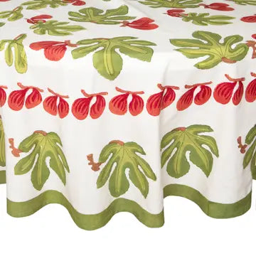 French Tablecloth Fig Red and Green