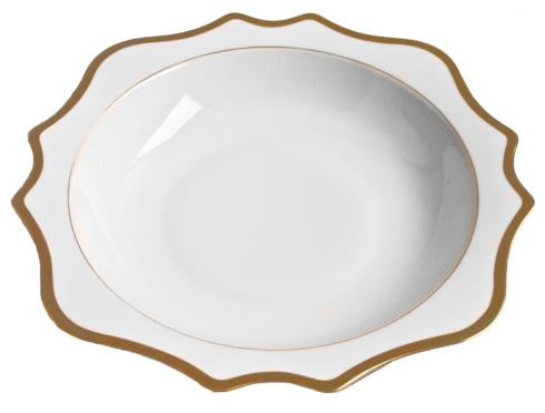 Anna Weatherley Antique White/Gold Salad Serving Bowl 13"