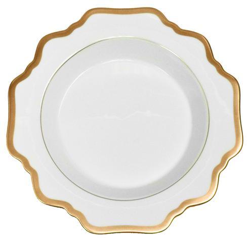 Anna Weatherley Antique White/Gold Rim Soup Plate