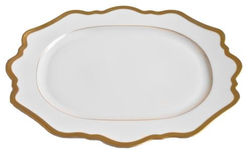 Anna Weatherley Antique White/Gold Oval Platter