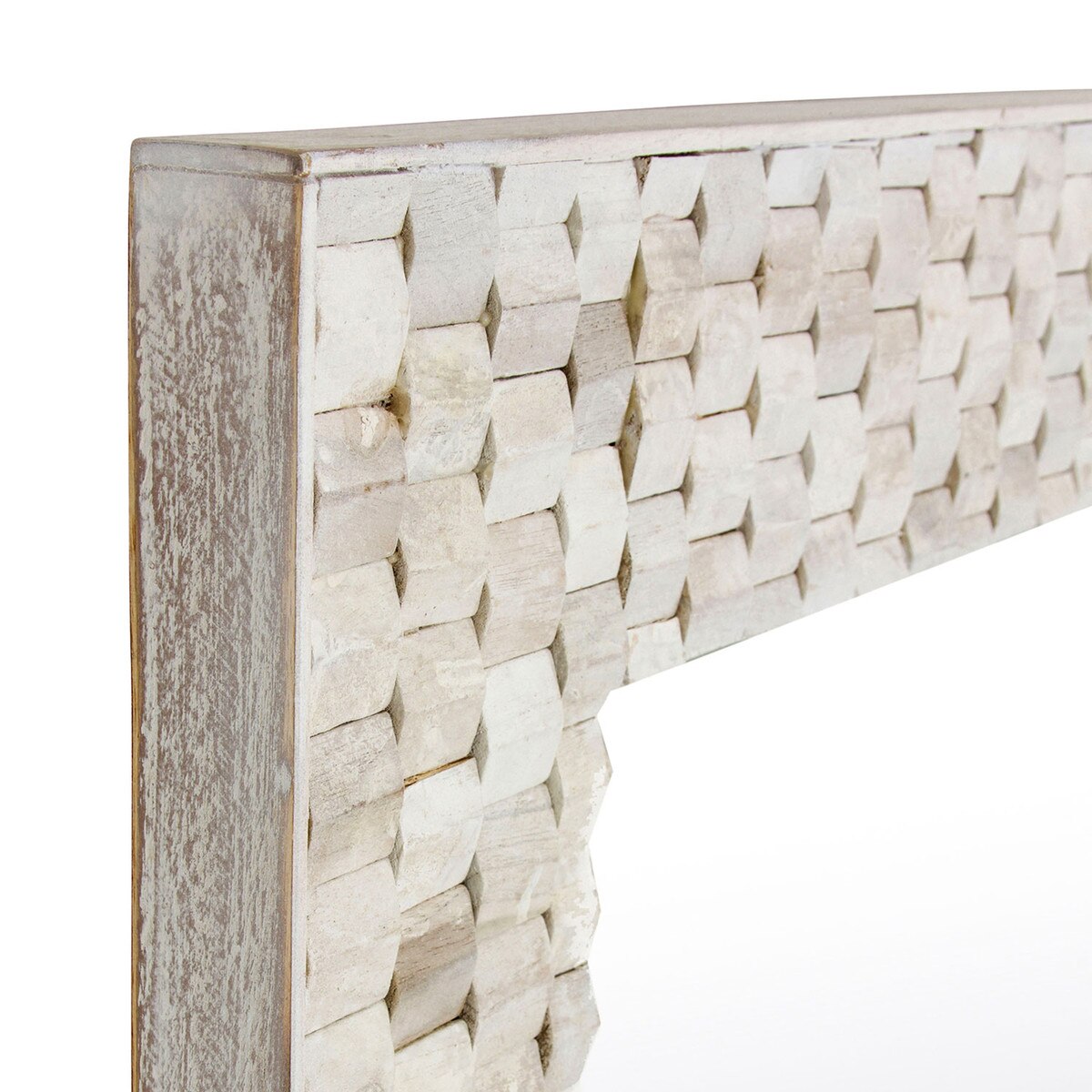 Teak Leaning Mirror, White Wash