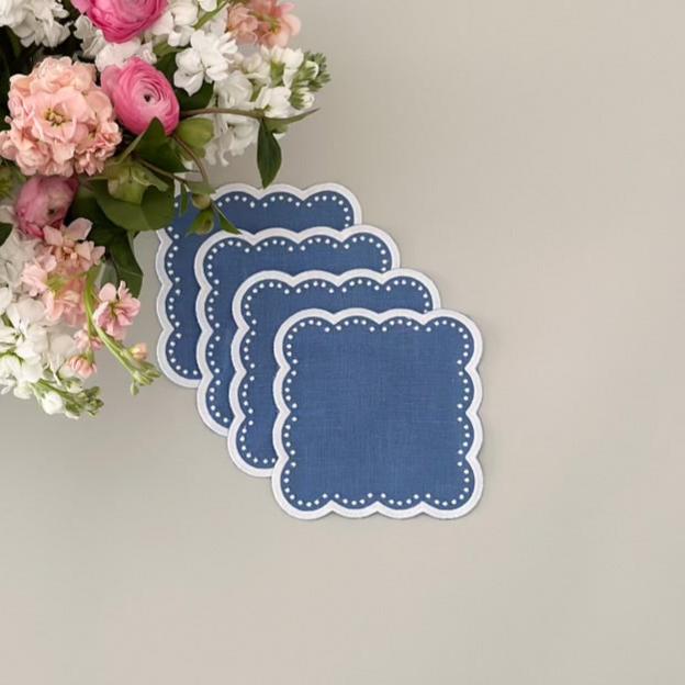 Scalloped Cocktail Napkin - Set of 4