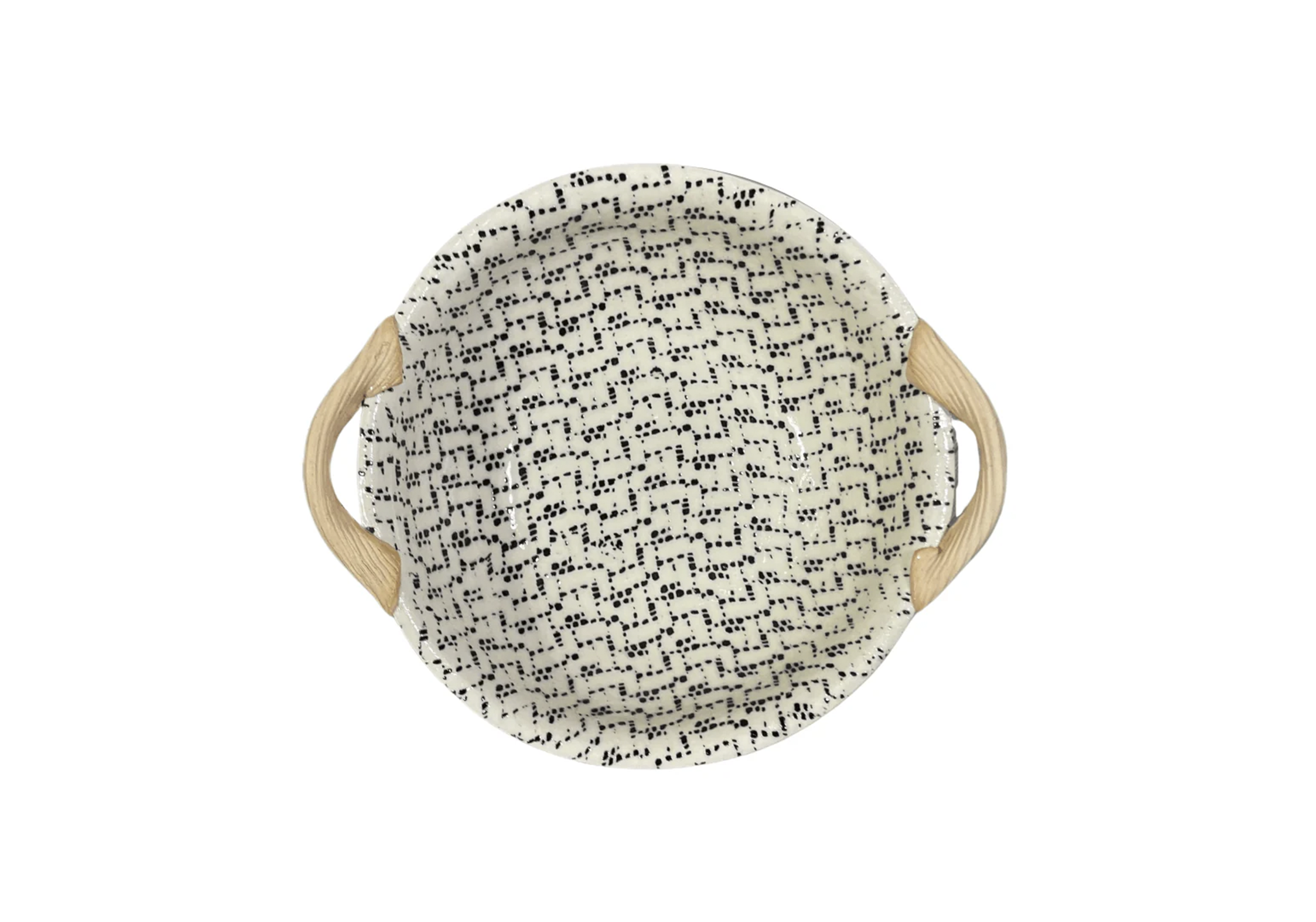 Black Vegetable Bowl w/Handles 9"