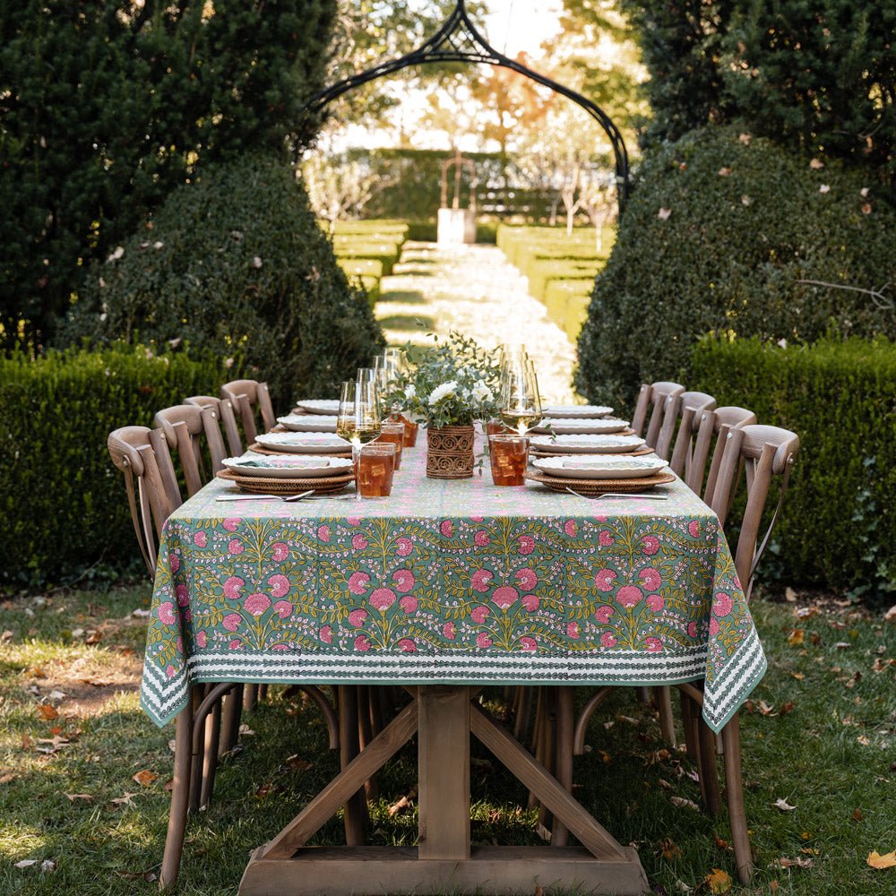 Cactus Flower Jade Tablecloth 60 X 120