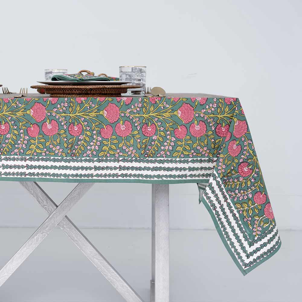 Cactus Flower Jade Tablecloth 60 X 120