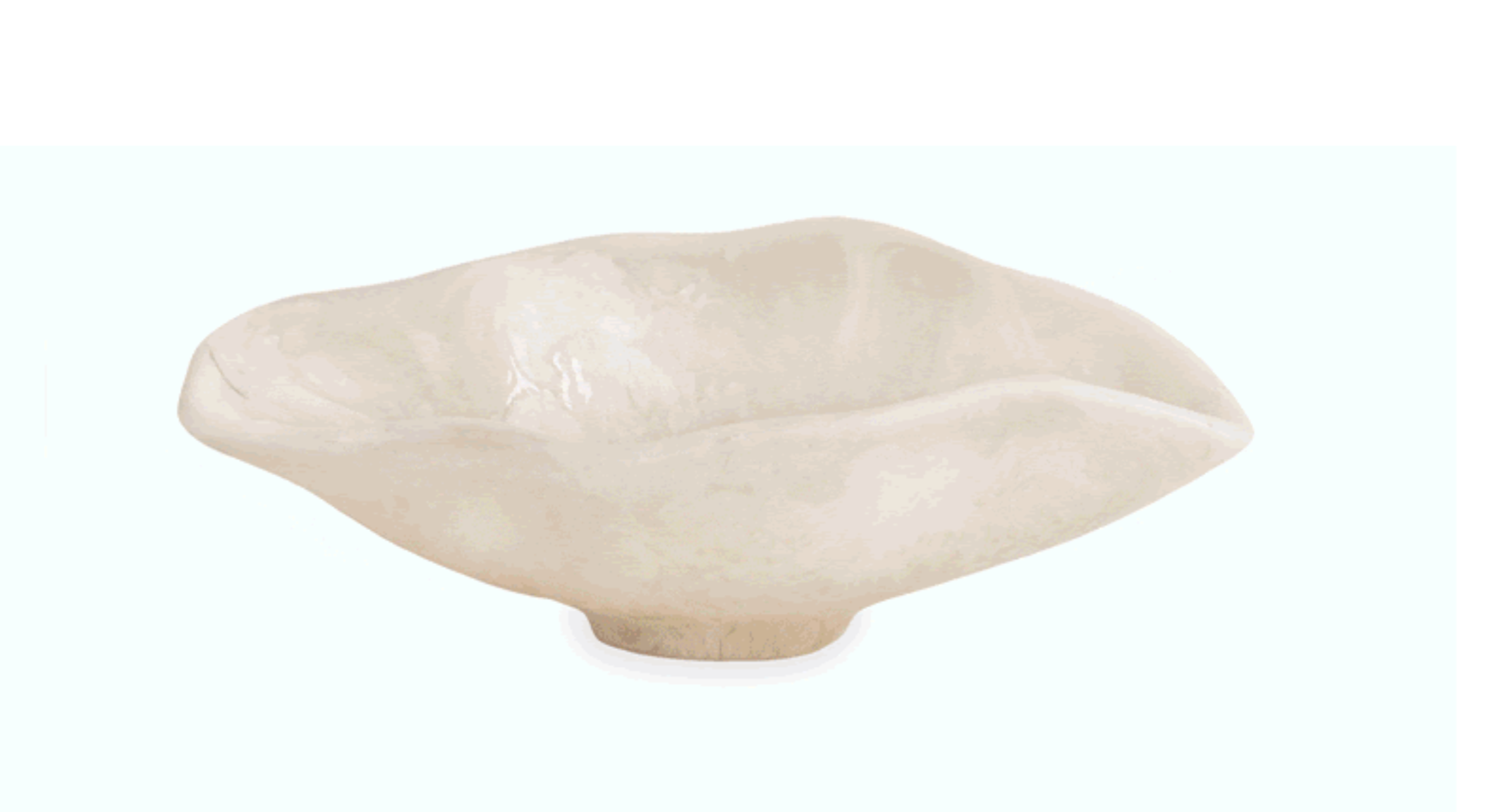Resin Alabaster White Swirl Large Oval Bowl