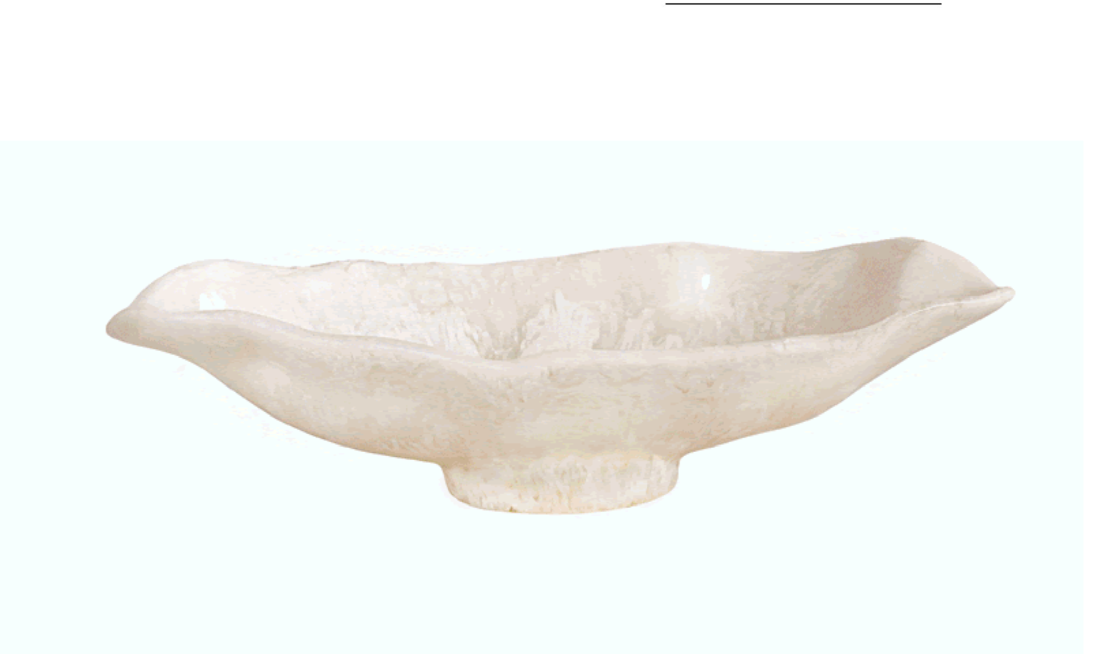 Resin Alabaster White Swirl Medium Oval Bowl