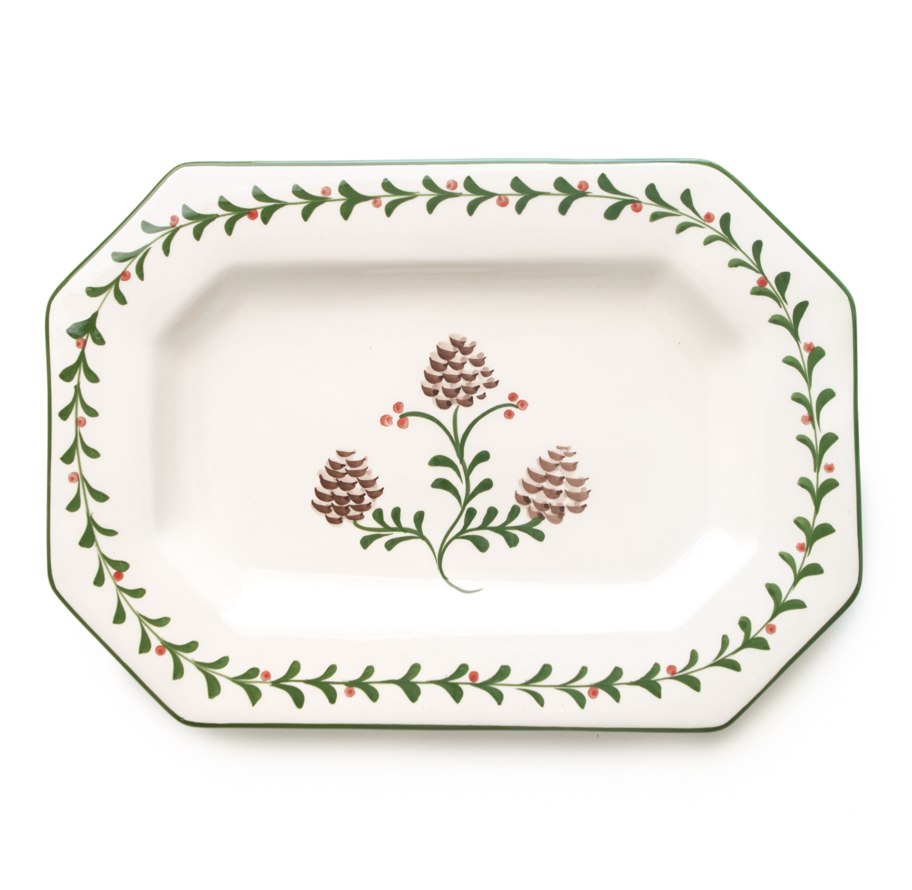 Acorns & Holly Rectangle Serving Platter