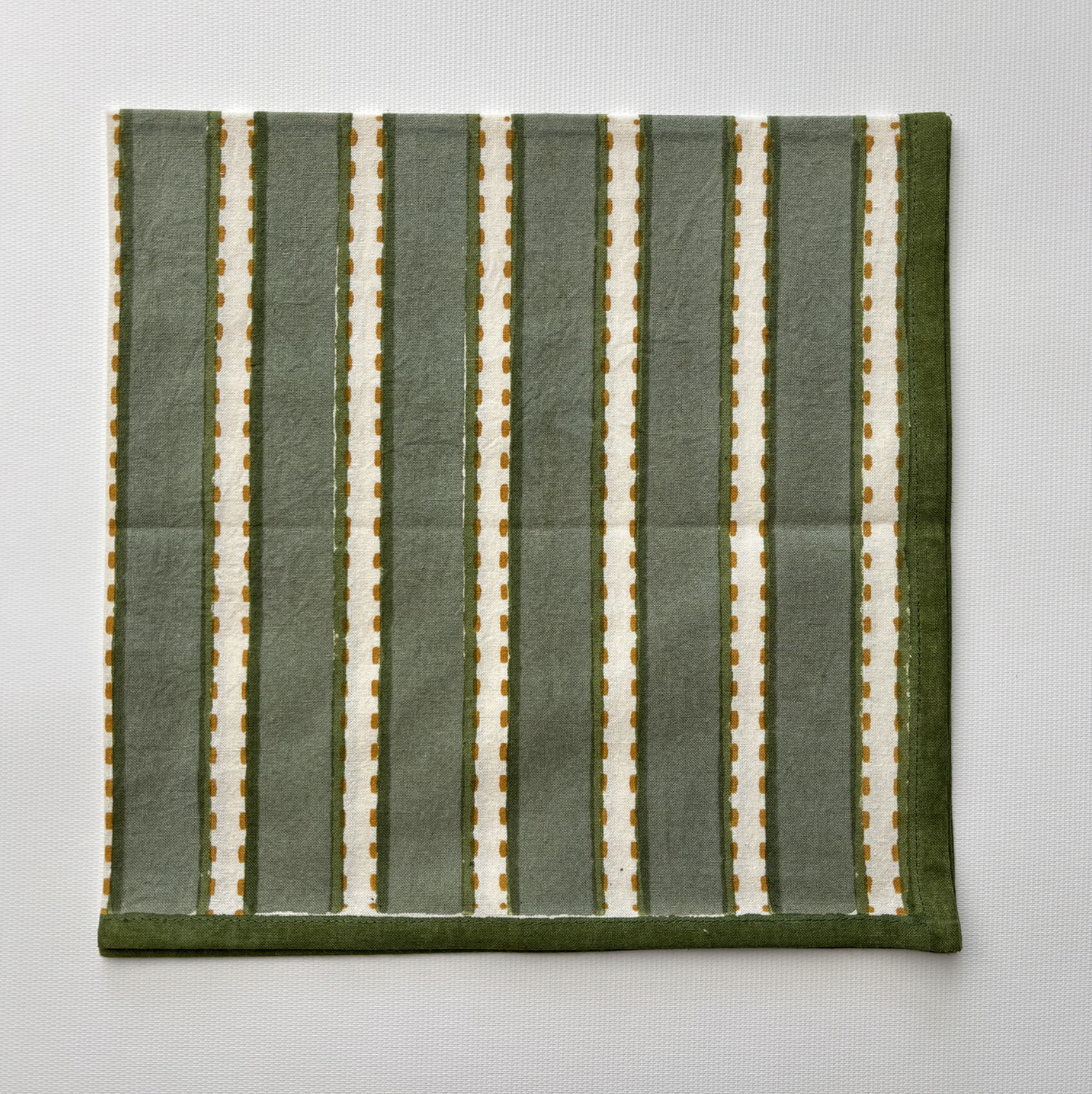Dotted Stripe Green Napkin | Set of 4