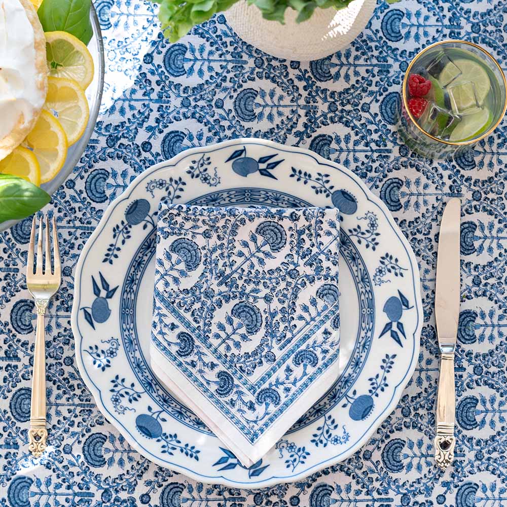 Caroline Blue Floral Tablecloth