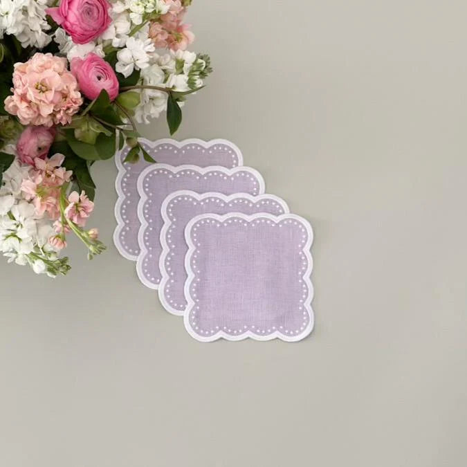 Scalloped Cocktail Napkin - Set of 4