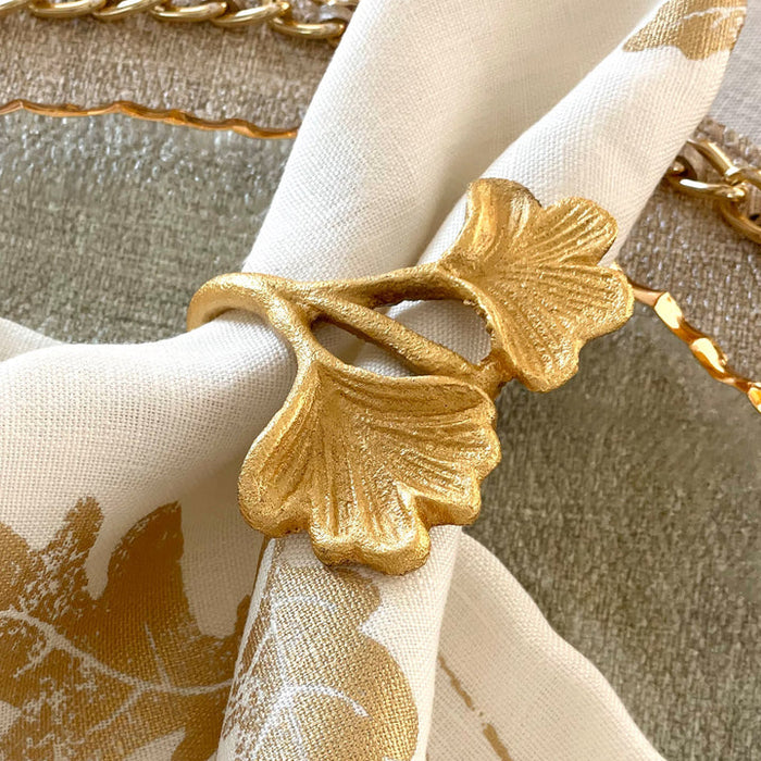Ginkgo Napkin Rings Set/4