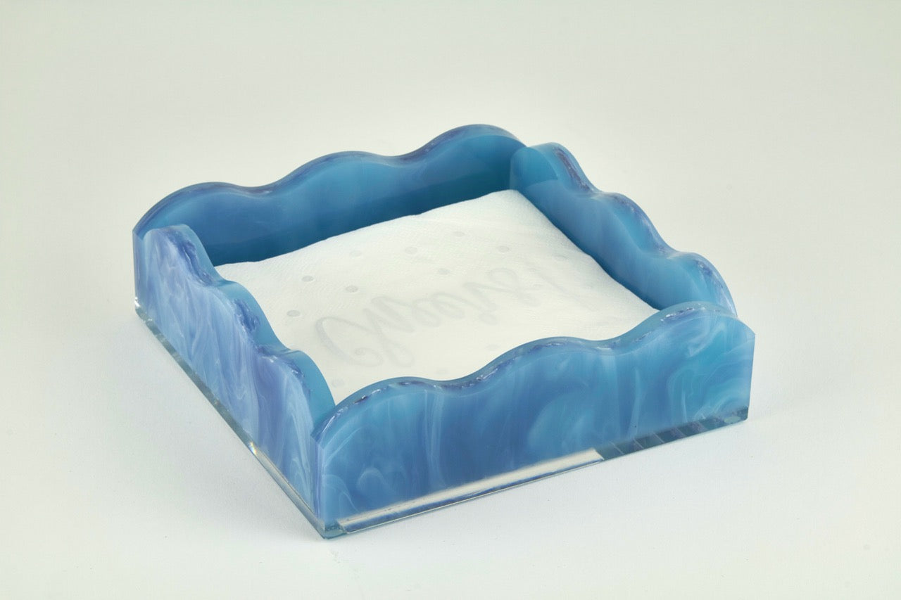Cocktail Napkin Tray - Lucite Marbelized