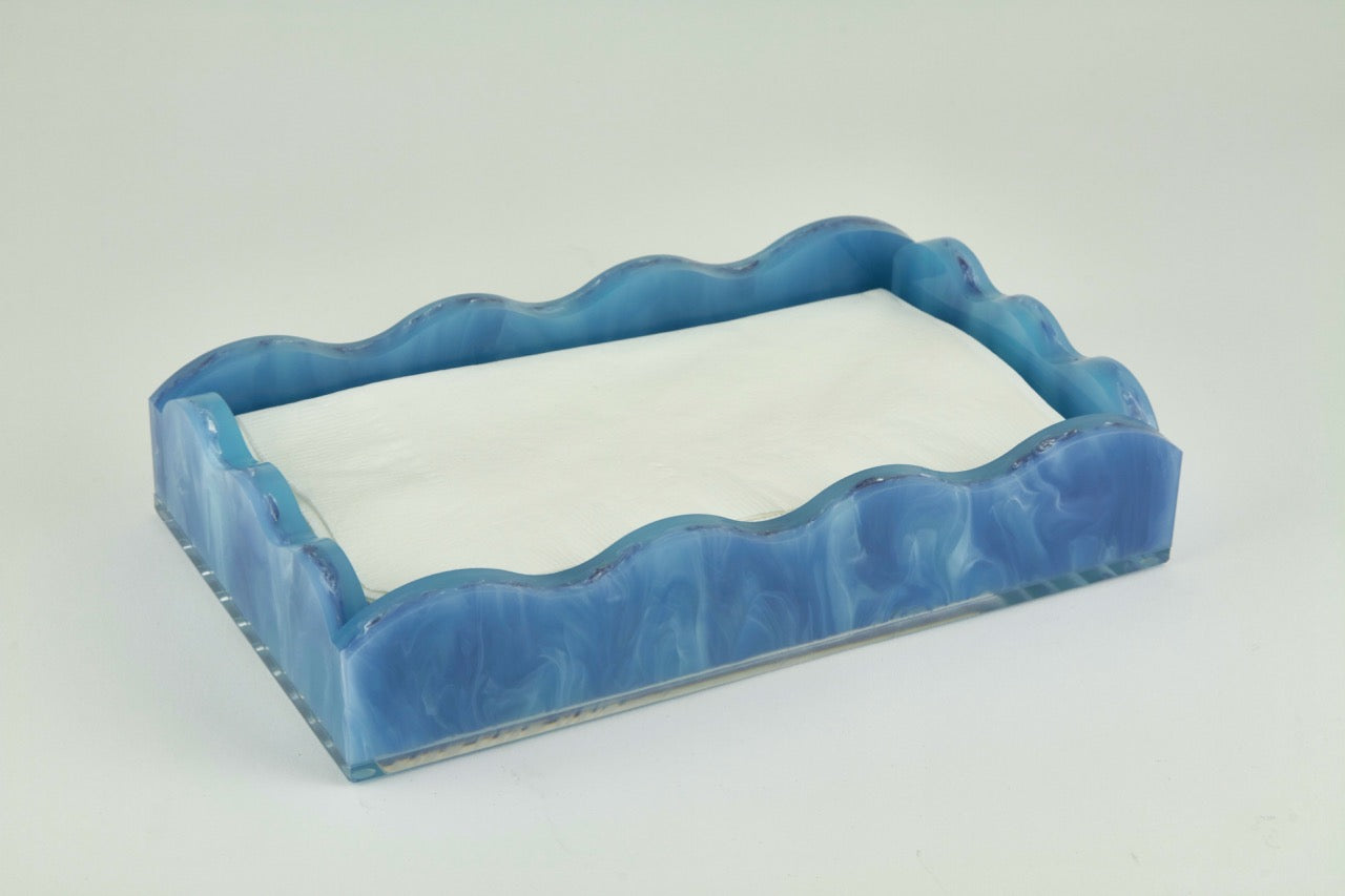 Guest Napkin Tray - Lucite Marbleized