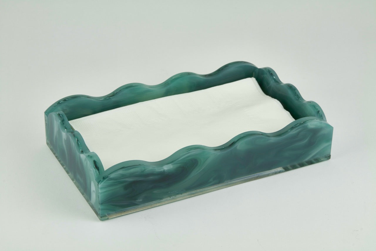 Guest Napkin Tray - Lucite Marbleized