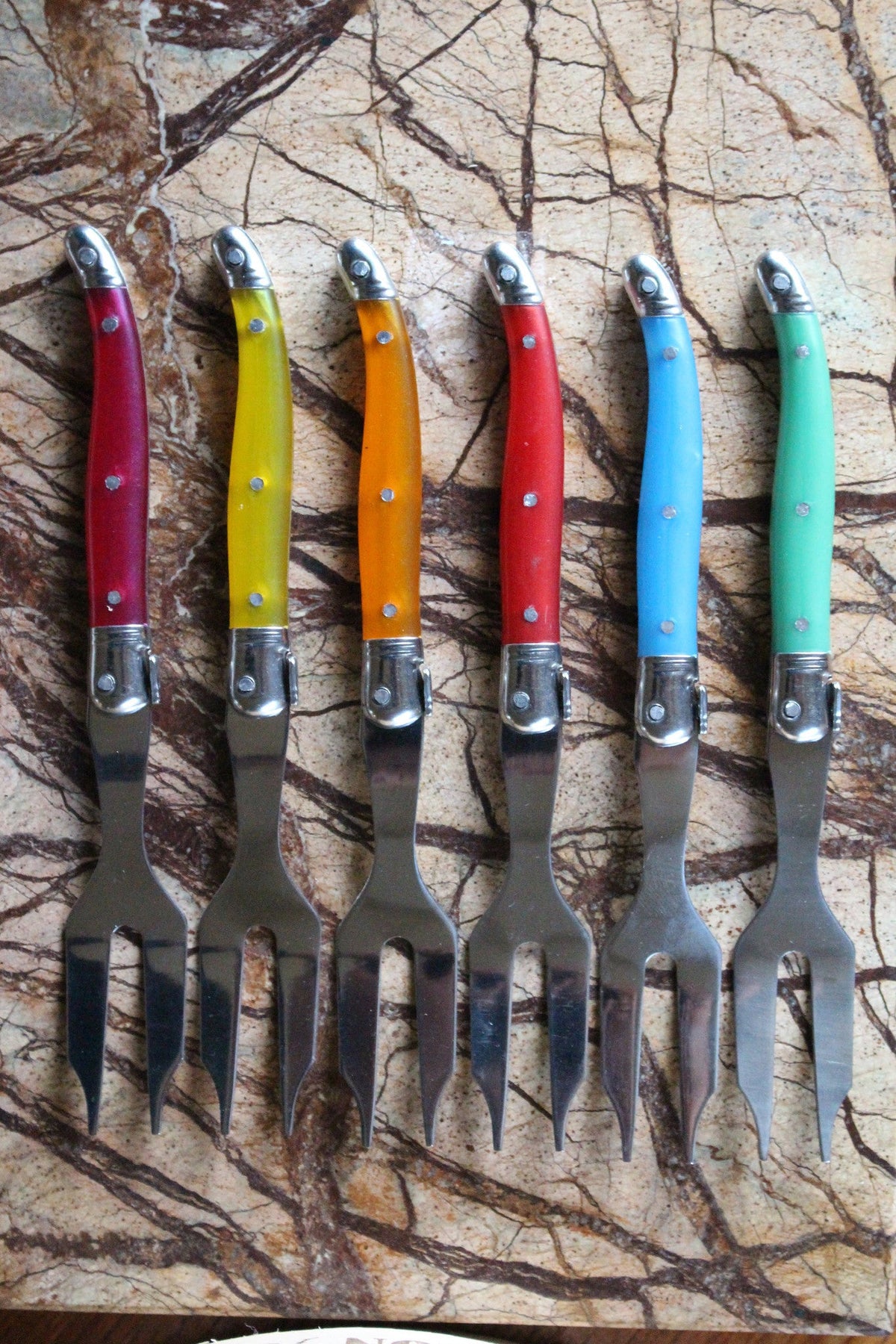 Laguiole Mini Cheese Fork, Assorted Colors