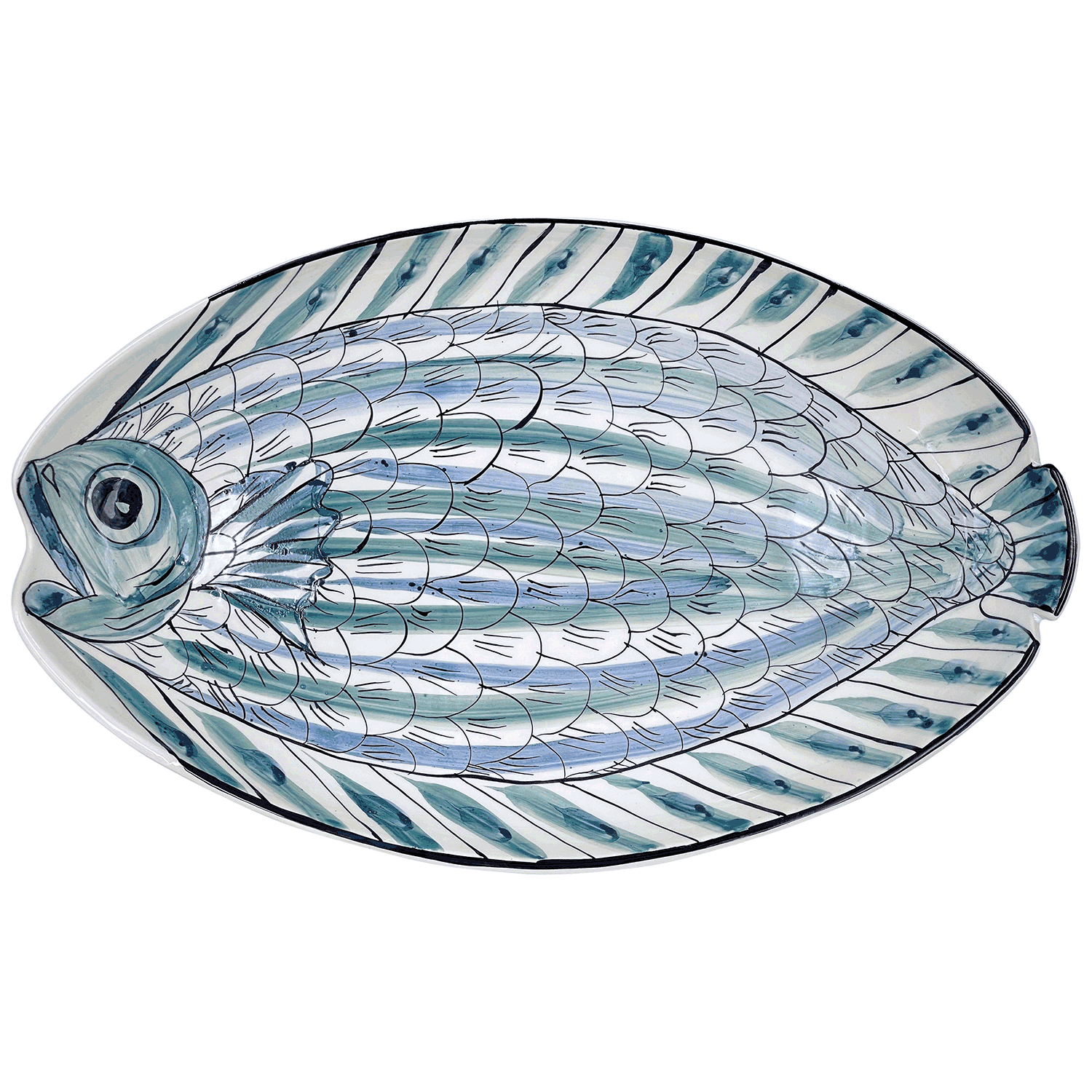 Romina Fish Oval Platter Blue
