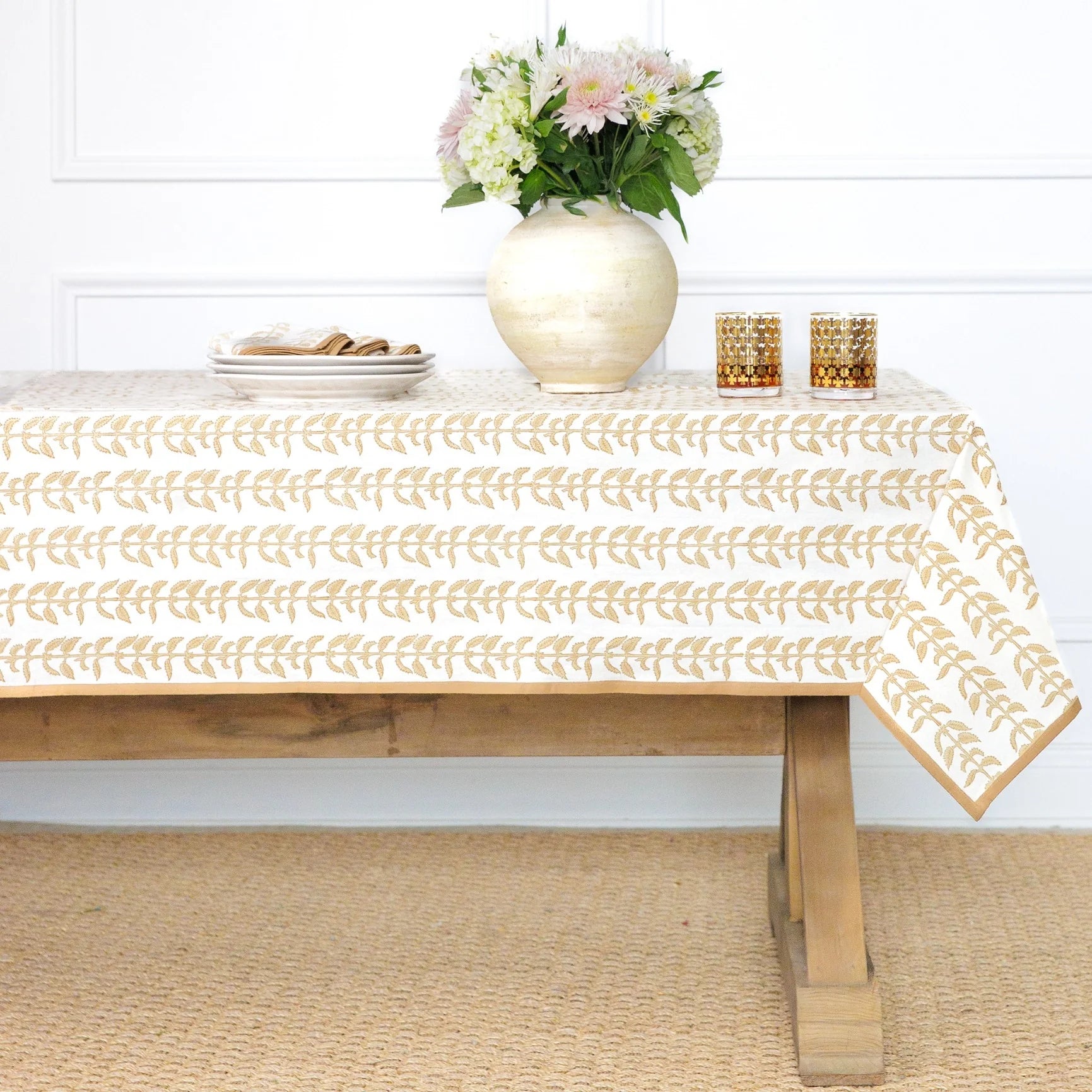 India Hicks Climbing Nettles Sand Tablecloth