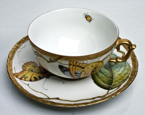 Anna Weatherley Antique Forest Leaves Tea Cup & Saucer