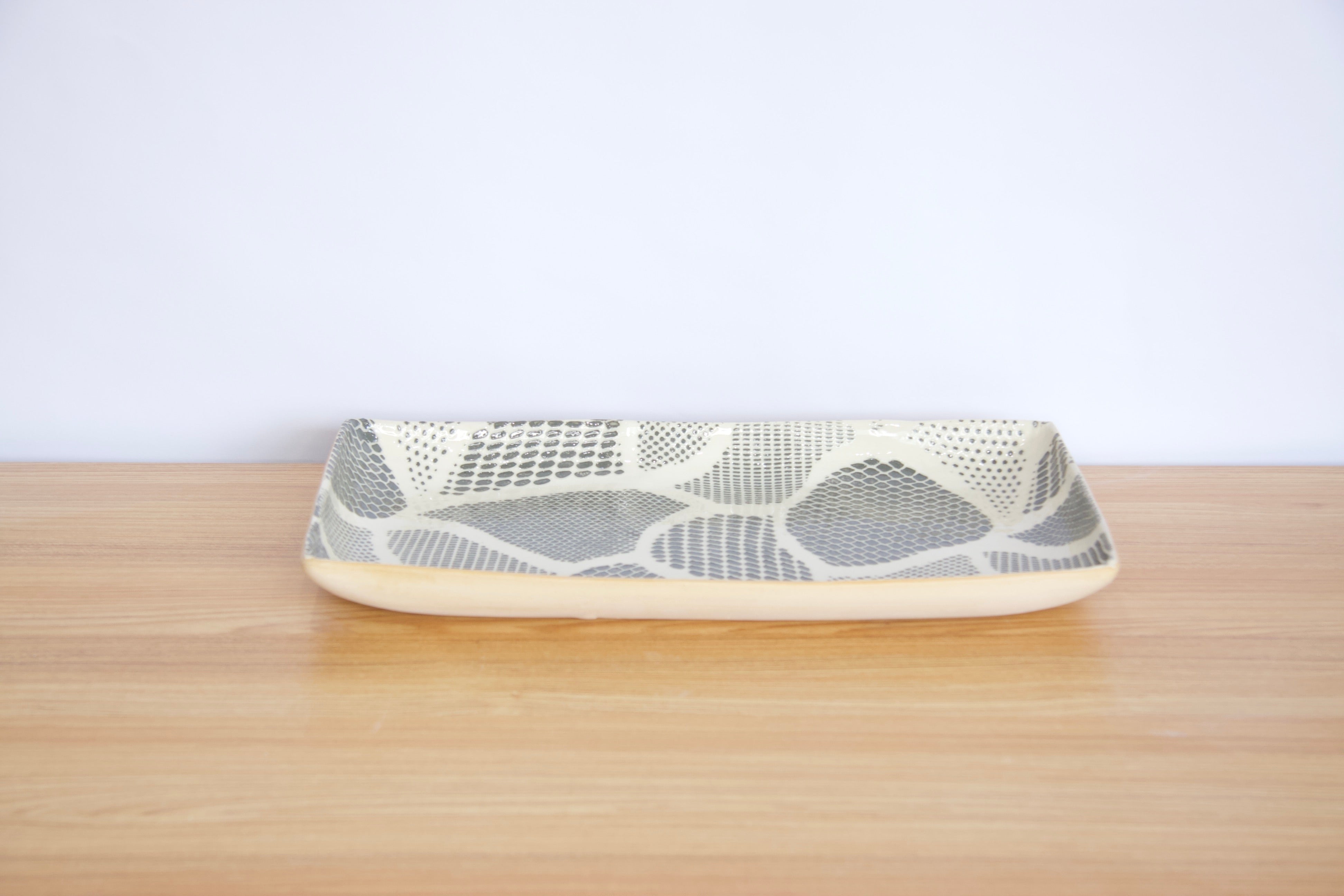 Charcoal Medium Stacking Rectangular Tray