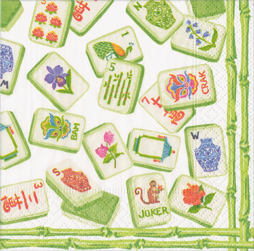 Mahjong Green Cocktail Napkins