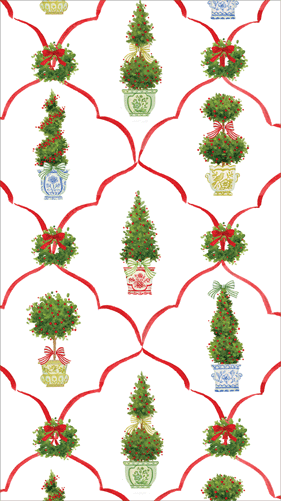 Caspari Petit Jardin De Noel Guest Towels