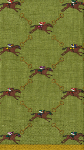 And They'Re Off Sage Napkin