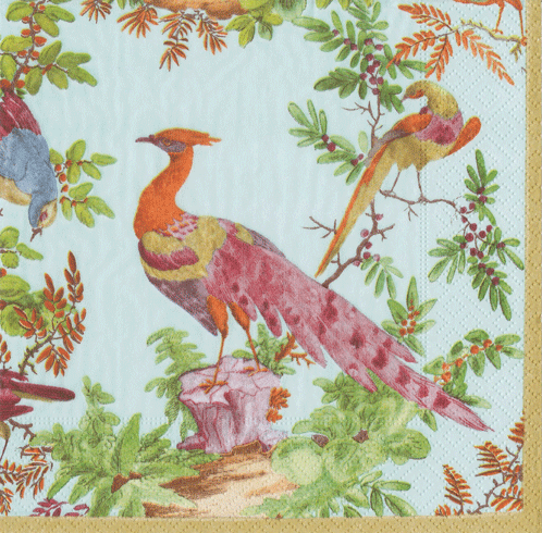 Chelsea Birds Celadon Napkin Cocktail