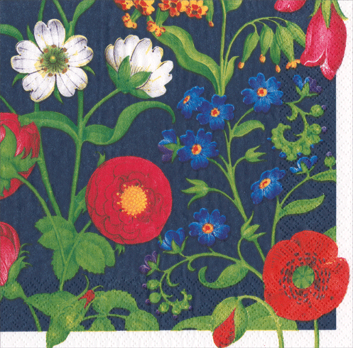 Cloisters Garden Navy Cocktail Napkins